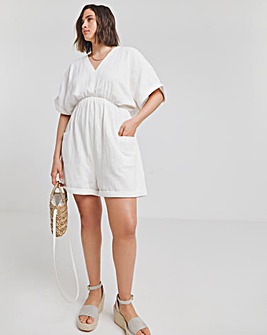 White Cheesecloth Playsuit