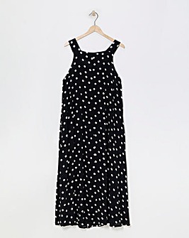 Simply Be Spot Print Crinkle Trazepe Maxi Dress