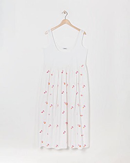 Simply Be White Embroidered Floral Midi Dress