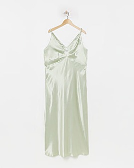 Simply Be Sage Satin Cami Slip Dress