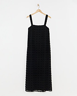Black Dobby Slip Maxi Dress