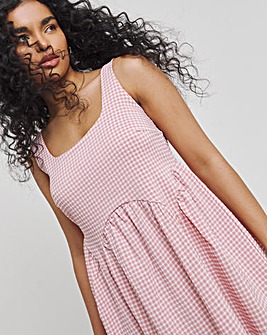 Pink Gingham Midi Sundress