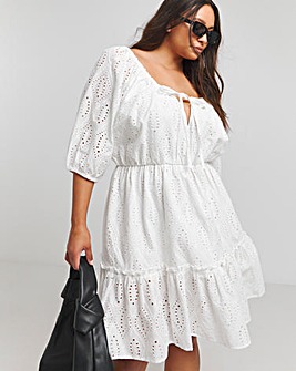 White Broderie Skater Dress