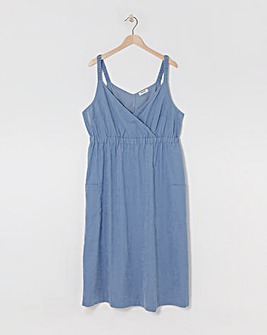 Simply Be Blue Wrap Front Midi Dress