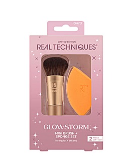 Real Techniques Glowstorm Mini Brush + Sponge Set (Worth 11 GBP)