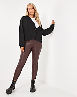 High Waist Faux Leather PU Leggings With Cosy Touch Lining