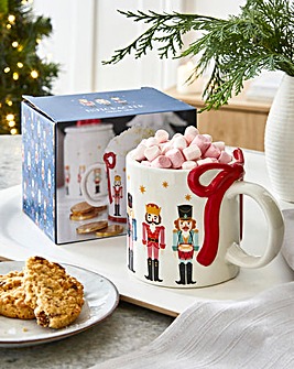 Nutcracker Print Mug with Bow