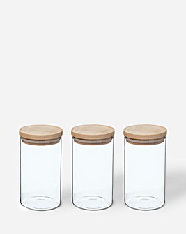 Set of 3 1000ml Glass Storage Jars