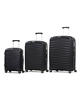 Rock Sunwave 3pc Suitcase Set - Black