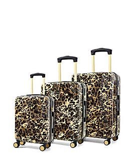 Rock Savannah Leopard 3pc Suitcase Set