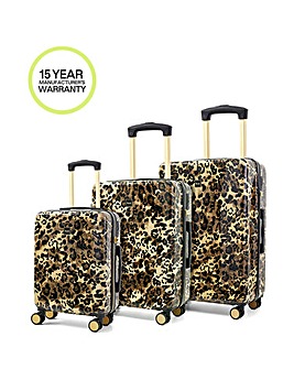 Rock Savannah Leopard 3pc Suitcase Set