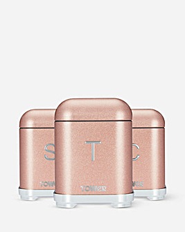 Tower Glitz Set of 3 Canisters Blush