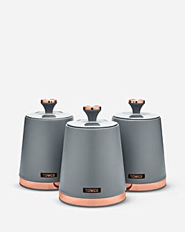 Tower Cavaletto Set of 3 Canisters Grey