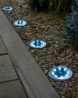 Stainless Steel Ground Solar Lights Set of 4