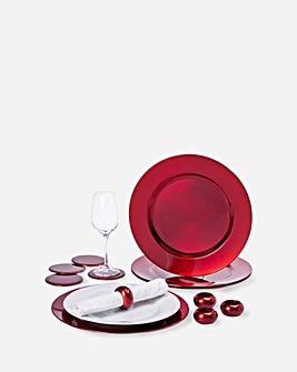 Red Charger Plate 12 Piece Set