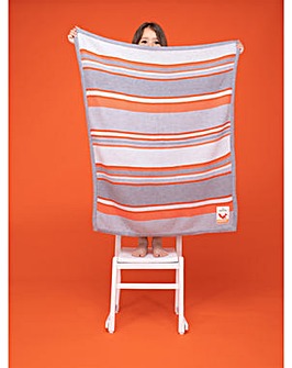 Cosatto Knitted Stripe Blanket Grey & Orange