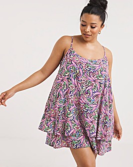 Short Viscose Tiered Nightie