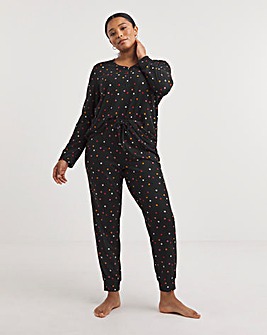 Simply Be Snit Waffle Henley PJ Set