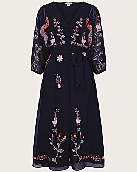 Monsoon Tina Embroidered Wrap Dress