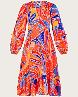 Monsoon Ariel Print Tiered Dress