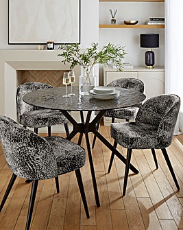 Colton Glass Dining Table with 4 Savannah Chairs