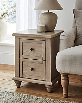 Julipa Imogen Ready Assembled Wooden 2 Drawer Side Table