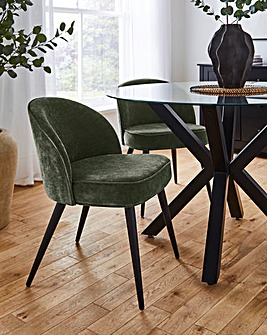 Emilie Chenille Pair of Dining Chairs