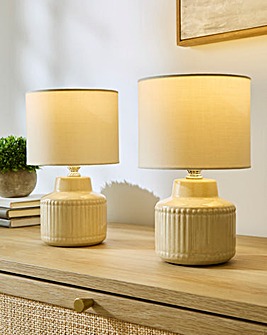 Julipa Beau Pair of Textured Base Ceramic Lamps