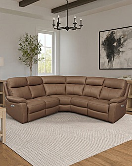 Aspire Kingsmere Leather Power Recliner Corner Sofa