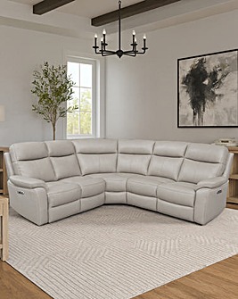 Aspire Kingsmere Leather Power Recliner Corner Sofa