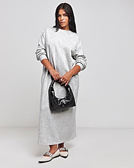 Grey Diamante Sweat Dress