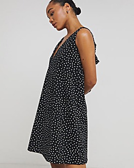 Mono Spot Textured Jersey Smock Dress