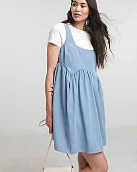 Blue Apron Smock Dress With Pockets