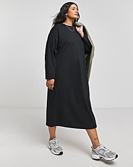 Black Midi T-Shirt Dress