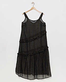 Black/Gold Dobby Overlay Dress