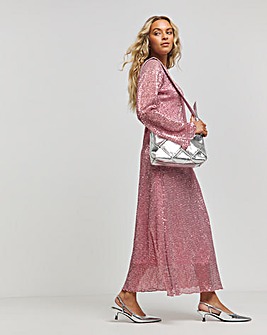 Pink Sequin Midaxi Dress