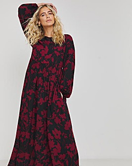 Berry Print Pocket Midi Dress