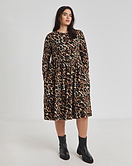 Leopard Supersoft Pocket Midi Dress