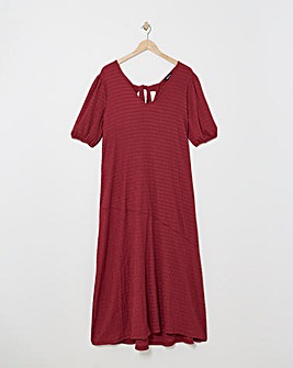 Rose Textured Jersey Asymmetric Seam Maxi Dress