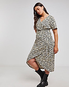 Leopard Print Supersoft Jersey Wrap Dress