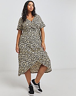 Leopard Print Supersoft Jersey Wrap Dress