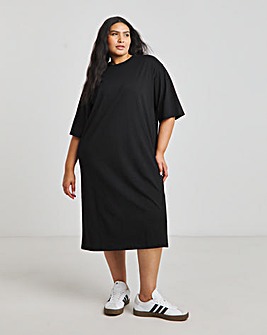 Black Midi T-Shirt Dress