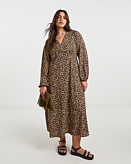 Leopard Print Supersoft Midi Dress