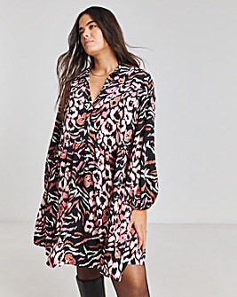 Animal Print Smock Dress