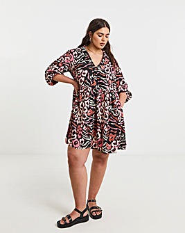 Animal Print Smock Dress