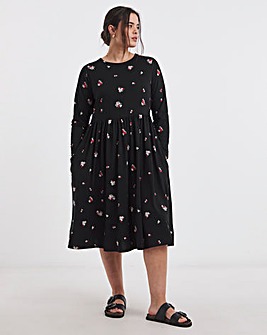 Ditsy Print Supersoft Pocket Midi Dress