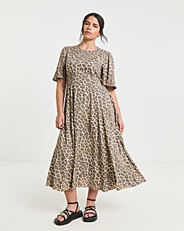 Leopard Print Midi Dress