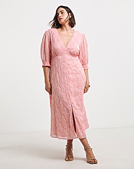 Pink Button Up Midi Dress