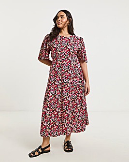 Ditsy Floral Print Midi Dress