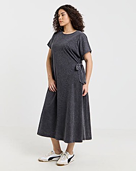 Grey Acid Wash Tie Side Dress